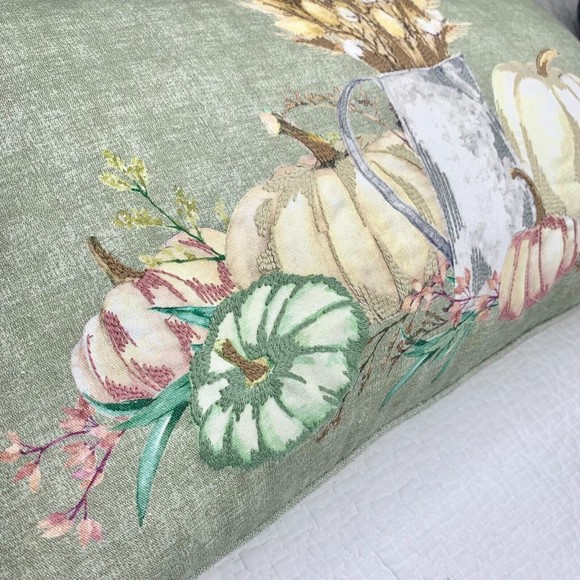 The Farmhouse by Rachel Ashwell Feather Bolster Pillow Autumn Pumpkins Falls - Picture 12 of 15